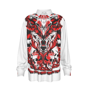 All-Over Print Men's Imitation Silk Long-Sleeved Shirt